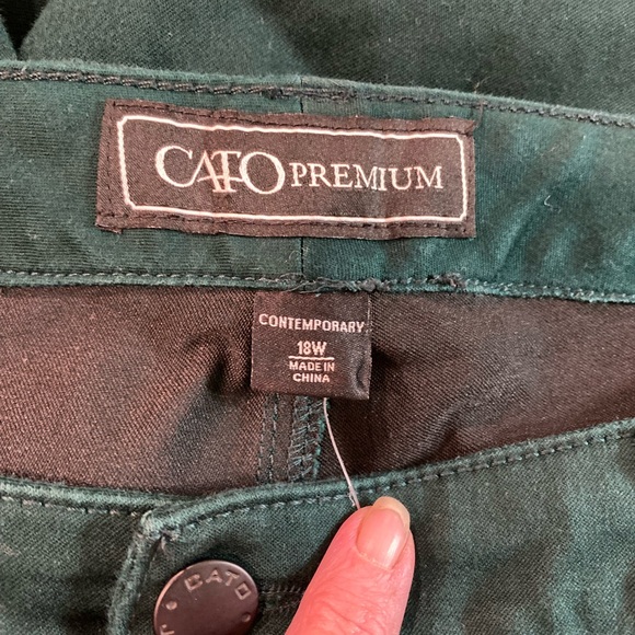 Cato Premium Dark Green Contemporary Fit Jeans Pants 18W - Picture 7 of 7